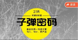 《子弹密码训练营》-用一句话文案勾人勾心卖产品，21天学到顶尖文案大师策略和技巧-旺仔资源库