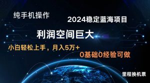 2024新蓝海项目 无门槛高利润长期稳定  纯手机操作 单日收益2000+ 小白当天上手-旺仔资源库