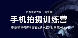 手机拍摄训练营：美食拍摄-好物零食-酒水饮料-日常vlog/新手到大神（150节）-旺仔资源库