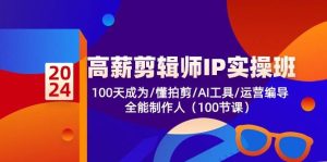 高薪剪辑师IP实操班【第2期】100天成为懂拍剪/AI工具/运营编导/全能制作人-旺仔资源库