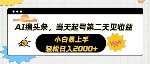 （10884期）AI撸头条，当天起号，第二天见收益。轻松日入2000+-旺仔资源库