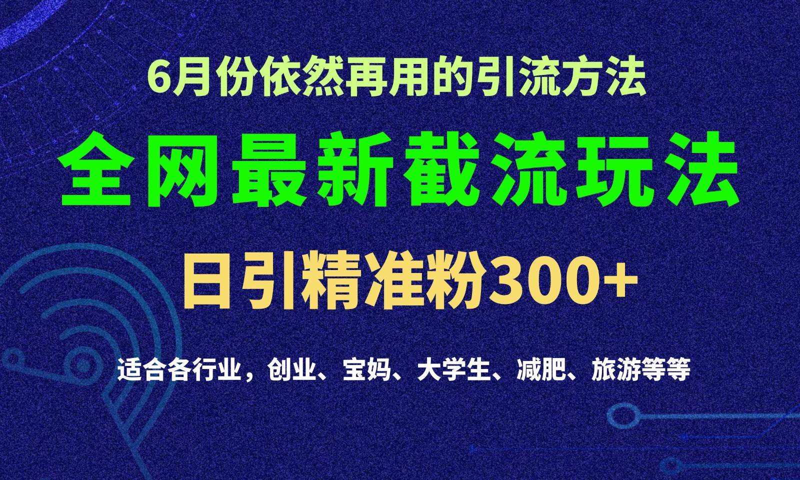 2024全网最新截留玩法，每日引流突破300+-旺仔资源库