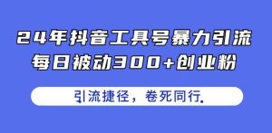 24年抖音工具号暴力引流，每日被动300+创业粉，创业粉捷径，卷死同行【揭秘】-旺仔资源库