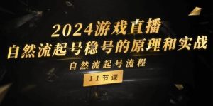 2024游戏直播自然流起号稳号的原理和实战，自然流起号流程（11节）-旺仔资源库