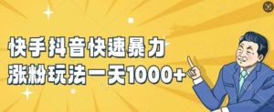 快手抖音快速暴力涨粉玩法，新手小白也能学会，一天1k+【揭秘】-旺仔资源库