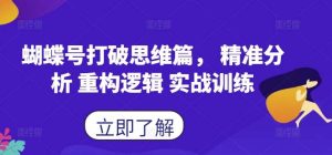 蝴蝶号打破思维篇, 精准分析 重构逻辑 实战训练-旺仔资源库