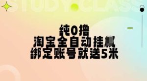 纯0撸，淘宝全自动挂JI，授权登录就得5米，多号多赚【揭秘】-旺仔资源库