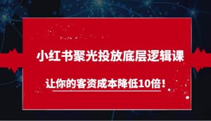 小红书聚光投放底层逻辑课，让你的客资成本降低10倍！-旺仔资源库