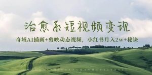 治愈系短视频变现：奇域AI插画+剪映动态视频，小红书月入2w+秘诀（含素材）-旺仔资源库