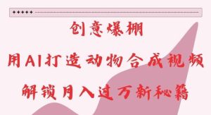 创意爆棚,用AI打造动物合成视频,解锁月入过W新秘籍【揭秘】-旺仔资源库