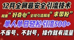 12 月份全网最安全引流创业粉技术来袭,不封号不废号,有操作就有流量【揭秘】-旺仔资源库