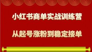 小红书商单实战训练营,从0到1教你如何变现,从起号涨粉到稳定接单,适合新手-旺仔资源库
