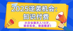 （14166期）2025逆袭项目——知识付费，小白也能月入10万年入百万，抓住机会彻底翻…-旺仔资源库