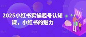 2025小红书实操起号认知课,小红书的魅力-旺仔资源库