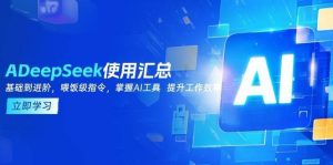 DeepSeek使用汇总,基础到进阶,提示词技巧,掌握AI工具 提升工作效率-旺仔资源库