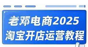 2025淘宝开店运营教程直通车，直通车，万相无界，网店注册经营推广培训视频课程-旺仔资源库