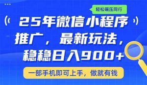 （14411期）25年最新小程序推广教学，稳定日入900+，轻松碾压同行-旺仔资源库