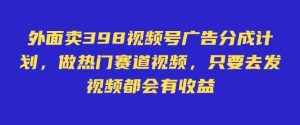 外面卖598视频号广告分成计划,不直播 不卖货 不露脸,只要去发视频都会有收益-旺仔资源库