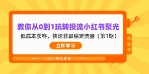 （14260期）教你从0到1玩转投流小红书聚光，低成本获客，快速获取稳定流量（第1期）-旺仔资源库