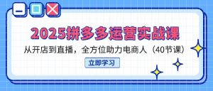（14259期）2025拼多多运营实战课，从开店到直播，全方位助力电商人（40节课）-旺仔资源库