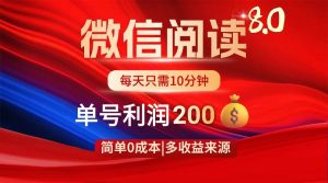 （14361期）微信阅读8.0玩法！！0撸，没有任何成本有手就行，一天利润200+-旺仔资源库