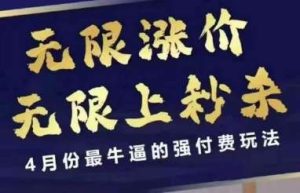 4月12号拼多多线上课，无限涨价，无限上秒杀，4月份最牛逼的强付费玩法-旺仔资源库