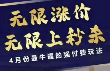 4月12号拼多多线上课，无限涨价，无限上秒杀，4月份最牛逼的强付费玩法-旺仔资源库