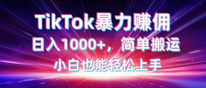 （14402期）TikTok搬运暴力赚佣，日入1000+，简单搬运，小白也能轻松上手-旺仔资源库