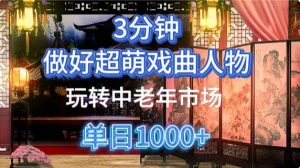 用Ai制作Q版戏剧人物手把手教你吃透中老年经济,5分钟一个成品,多渠道变现-旺仔资源库