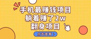 (14539期)暴利项目,手机一键代发视频被动收入1000+,零成本做老板长期管道收益!-旺仔资源库