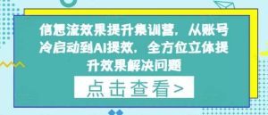 信息流效果提升集训营,从账号冷启动到AI提效,全方位立体提升效果解决问题-旺仔资源库
