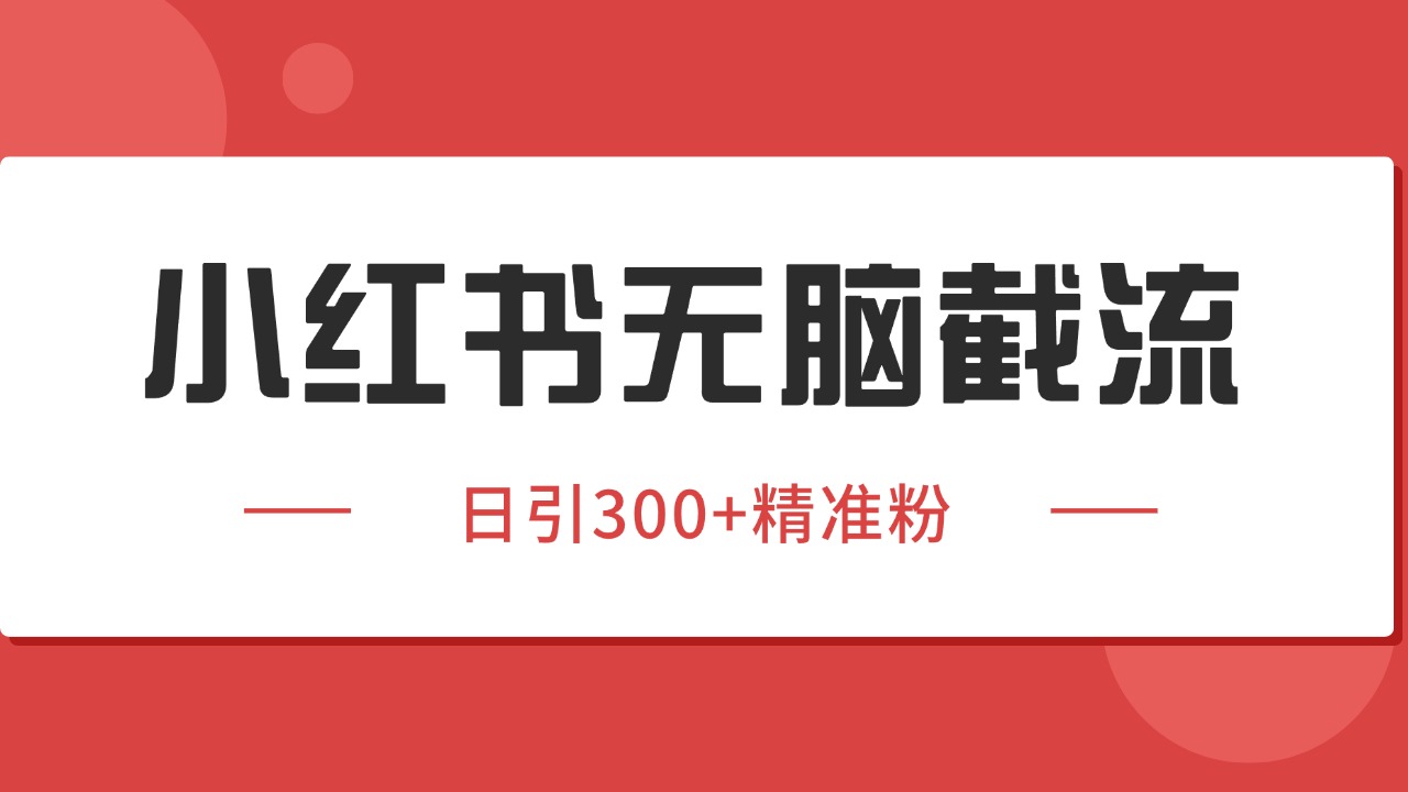 小红书截流同行客源，独家野路子获客玩法 日引200+暴力获客-旺仔资源库