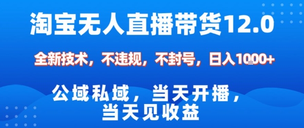 淘宝无人直播12.0，公域私域技术，不封号，不违规布局双十一流量风口，日入1k(独家技术)【揭秘】-旺仔资源库