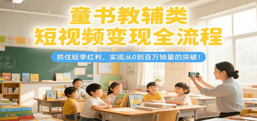 童书教辅类短视频变现全流程，抓住旺季红利，实现从0到百万销量的突破！-旺仔资源库