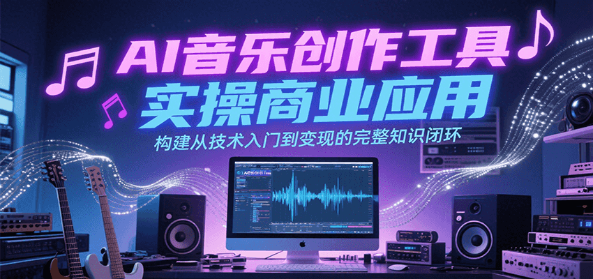 AI音乐创作工具实操商业应用，构建从技术入门到变现的完整知识闭环-旺仔资源库