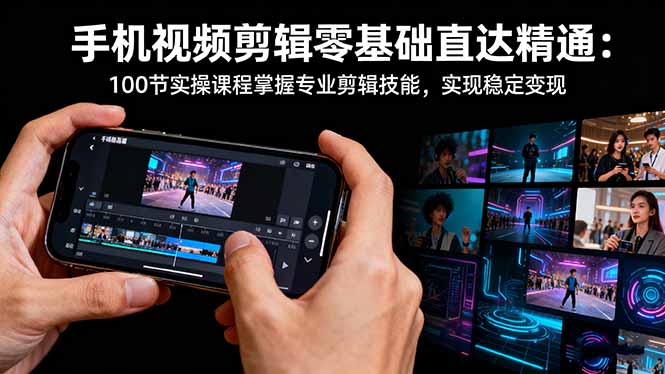 手机视频剪辑零基础直达精通:100节实操课程掌握专业剪辑技能,实现稳...-旺仔资源库