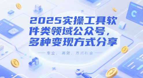 2025实操工具软件类领域公众号，多种变现方式分享-旺仔资源库