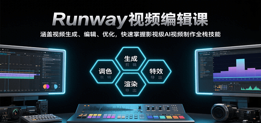 Runway视频编辑课，涵盖视频生成、编辑、优化，快速掌握影视级AI视频制作全栈技能-旺仔资源库