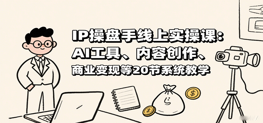 IP操盘手线上实操课：AI工具、内容创作、商业变现等20节系统教学-旺仔资源库