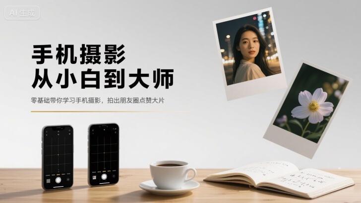 手机摄影从小白到大师,零基础带你学习手机摄影,拍出朋友圈点赞大片-旺仔资源库