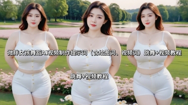 微胖女孩舞蹈AI视频制作提示词(含绘图词、视频词) 跳舞+视频教程-旺仔资源库
