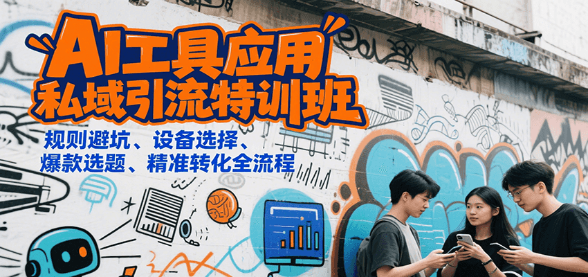 AI工具应用私域引流特训班，规则避坑、设备选择、爆款选题、精准转化全流程-旺仔资源库