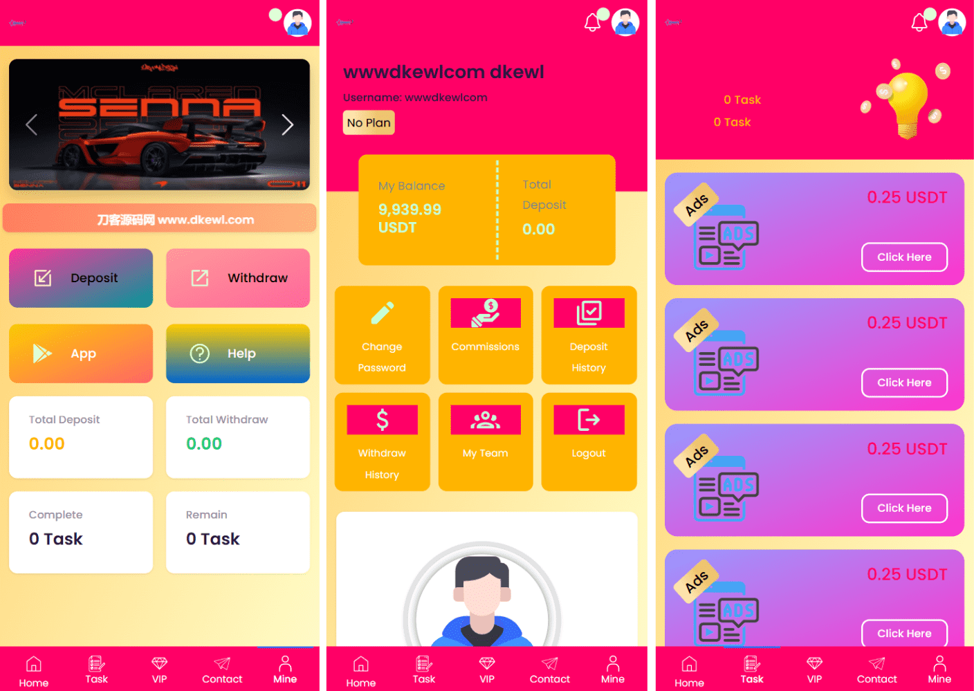 SENNA海外广告奖励投资理财源码/附详细教程-旺仔资源库