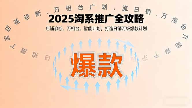 2025淘系推广全攻略，店铺诊断、万相台、智能计划，打造日销万级爆款计划-旺仔资源库
