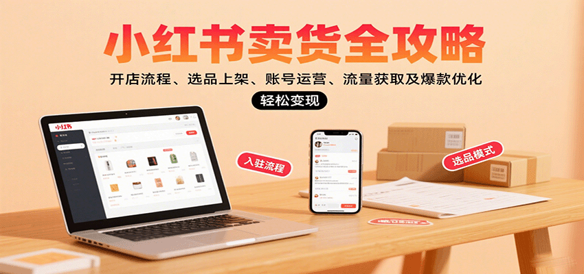 小红书卖货全攻略：开店流程、选品上架、账号运营、流量获取及爆款优化，轻松变现-旺仔资源库