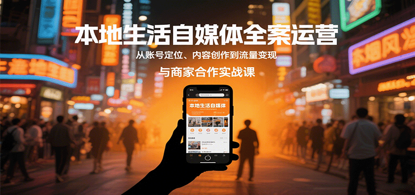本地生活自媒体全案运营，从账号定位、内容创作到流量变现与商家合作实战课-旺仔资源库