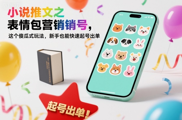 小说推文之表情包营销号，这个傻瓜式玩法，新手也能快速起号出单-旺仔资源库