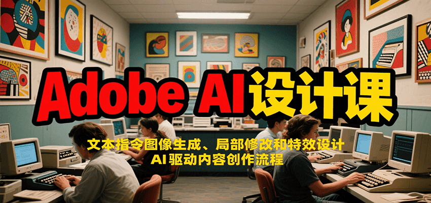Adobe AI设计课：文本指令图像生成、局部修改和特效设计，AI驱动内容创作流程-旺仔资源库
