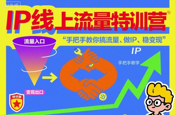 IP线上流量特训营,手把手教你搞流量、做IP、稳变现-旺仔资源库