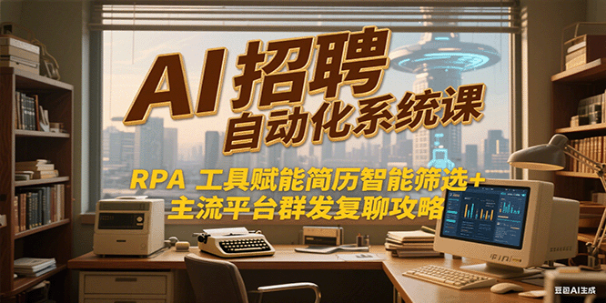 AI招聘自动化系统课，RPA工具赋能简历智能筛选+主流平台群发复聊全攻略-旺仔资源库